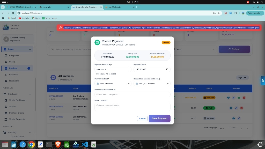 Vendor Purchase Orders & Payables